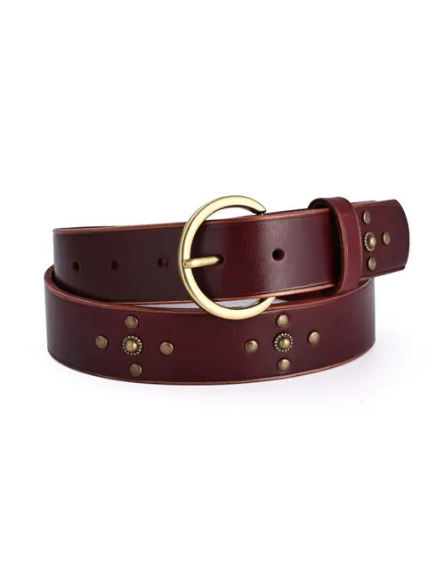 OLD TREND Gia Genuine Leather Studded Vintage Inspired Belt at Nordstrom, Size Small | Nordstrom