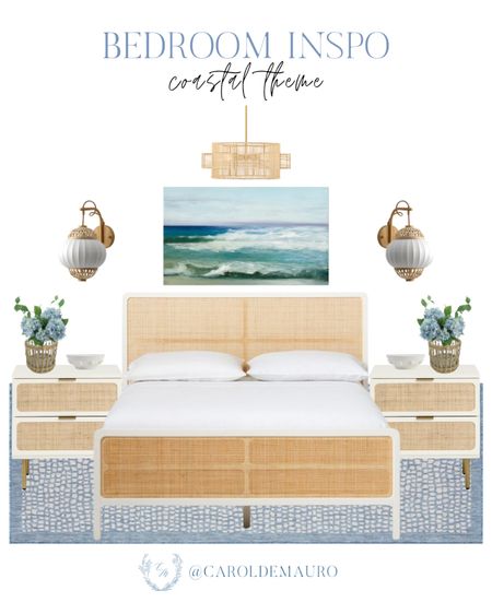 Upgrade your bedroom with this coastal-themed style for your home! Get this neutral side table, a bed, rug and more! 
#designtips #neutralaesthetic #furniturefinds #springrefresh

#LTKStyleTip #LTKHome #LTKSeasonal