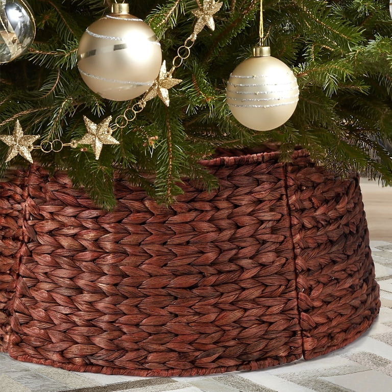 Ayieyill 26in Woven Hyacinth Christmas Tree Collar, Christmas Tree Decorations, Tree Skirt Access... | Walmart (US)