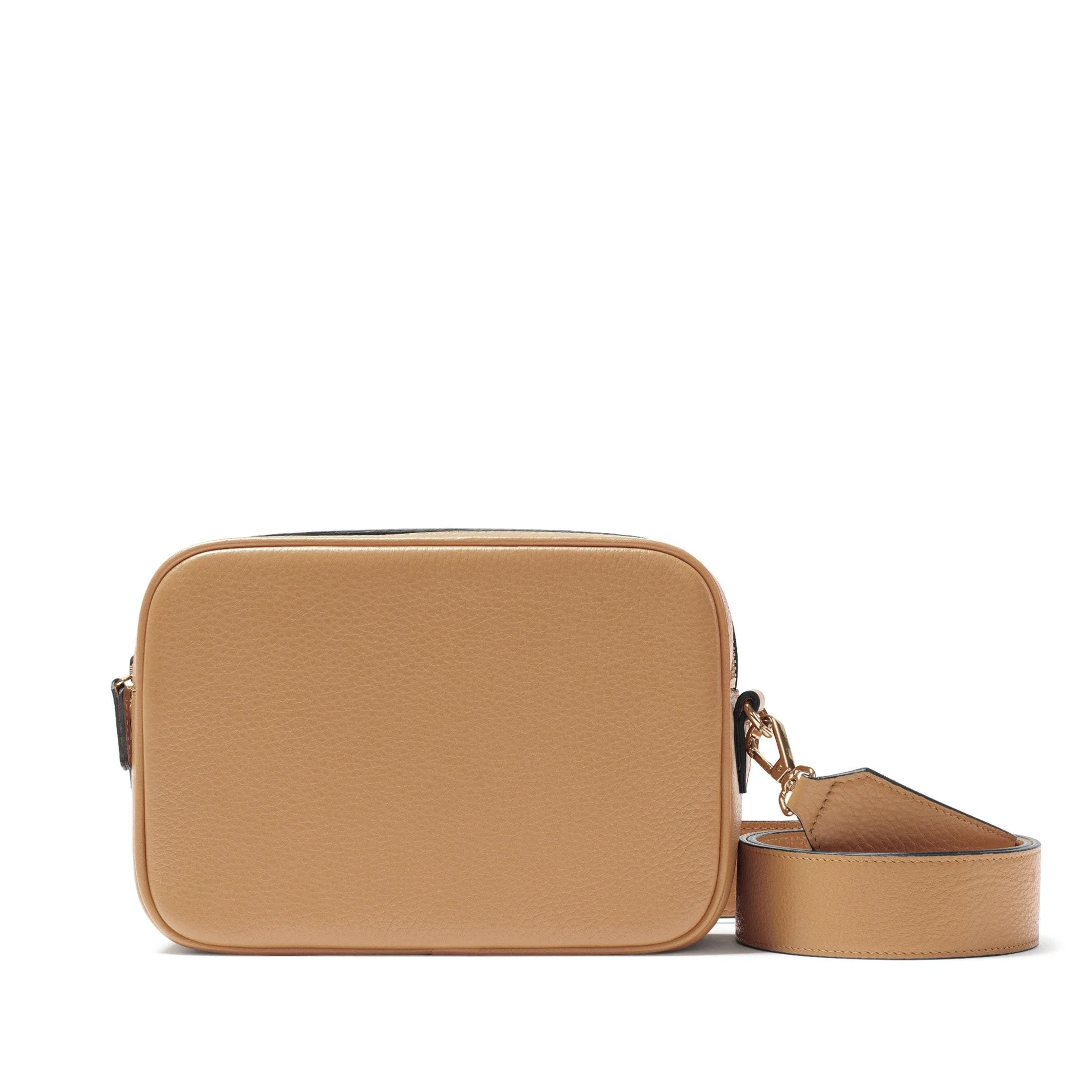 Meadow Double Zip Camera Bag | Full grain leather, secure camera storage, Leatherology Camel | Leatherology