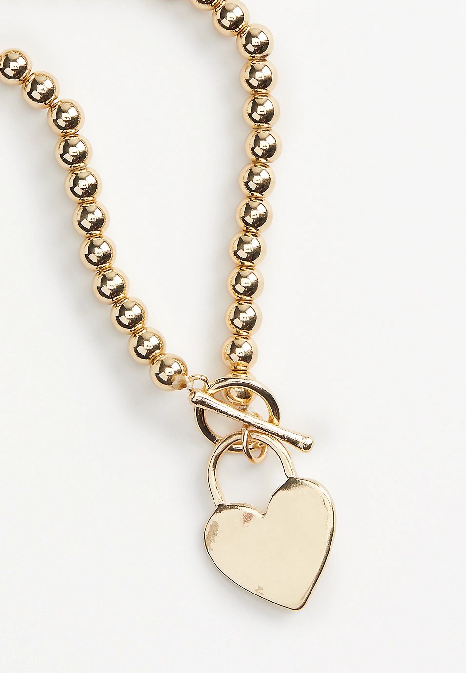 Girls Gold Heart Toggle Necklace | Maurices