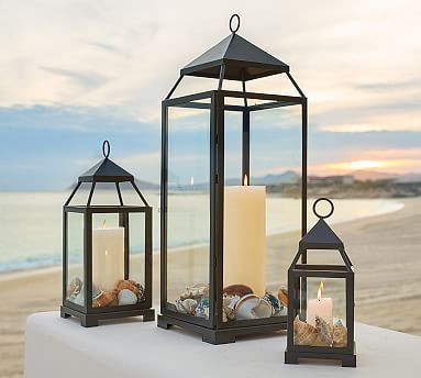 Malta Glass & Metal Indoor/Outdoor Lantern Collection | Pottery Barn (US)