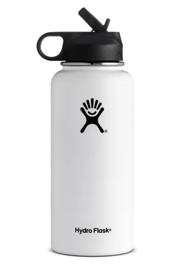 Hydro Flask 32-Ounce Wide Mouth Bottle With Straw Lid, Size One Size - White | Nordstrom