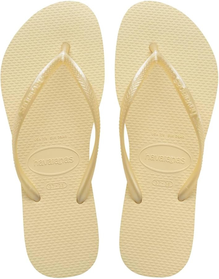 Havaianas Women's Slim Flip Flops Sandals, Buttercream, 9/10 | Amazon (US)