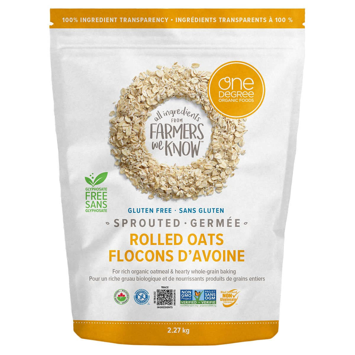 One Degree Organic Foods, Gluten Free Sprouted Rolled Oats, 2.27kg/5 lbs. {Imported from Canada},... | Amazon (US)