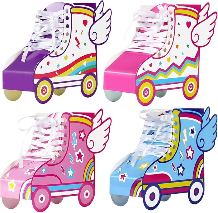 12 Pcs Roller Skating Birthday Party Favor Boxes Roller Skate Paper Boxes Table Centerpiece Sneak... | Amazon (US)