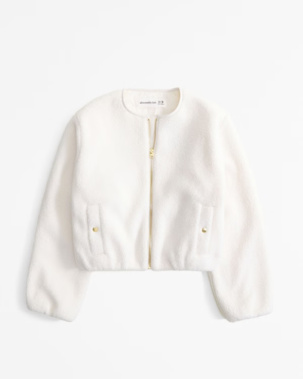 collarless sherpa shirt jacket | Abercrombie & Fitch (US)
