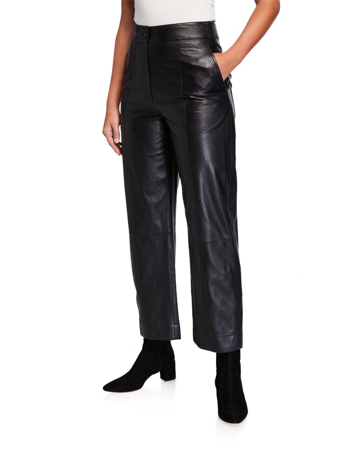 Straight-Leg Leather Pants | Bergdorf Goodman