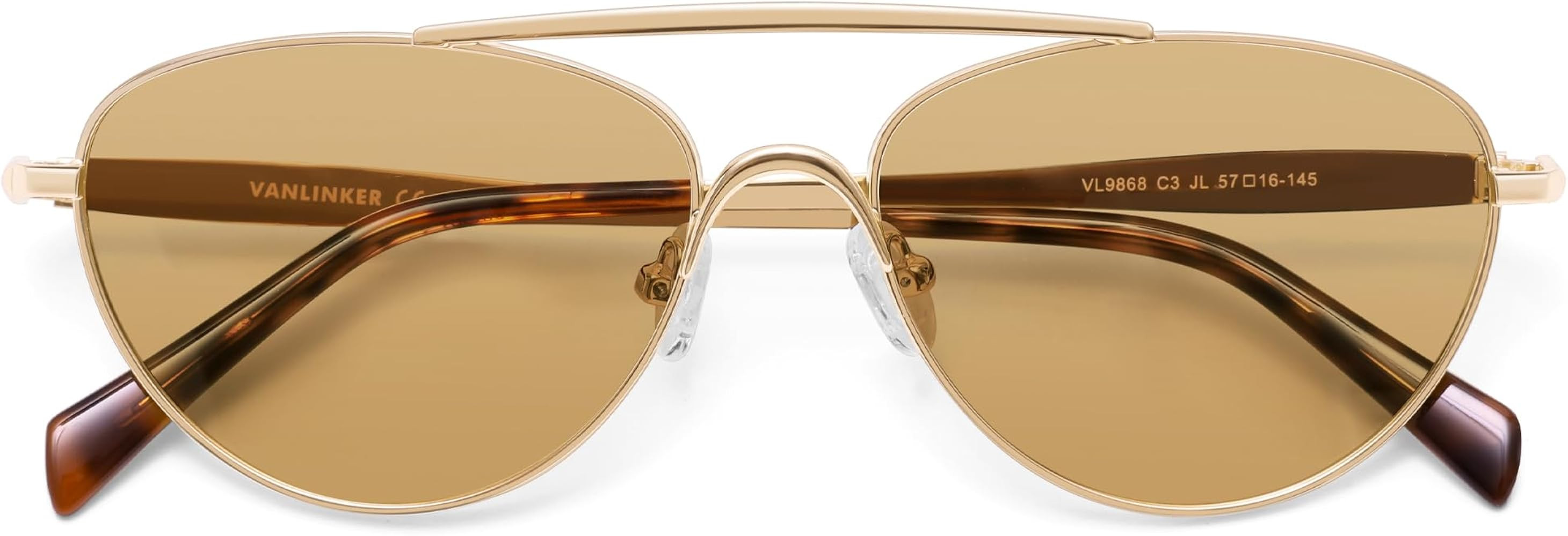 VANLINKER Polarized Trendy Aviator Metal Cat Eye Sunglasses for Women Men Retro Vintage Shades VL... | Amazon (US)