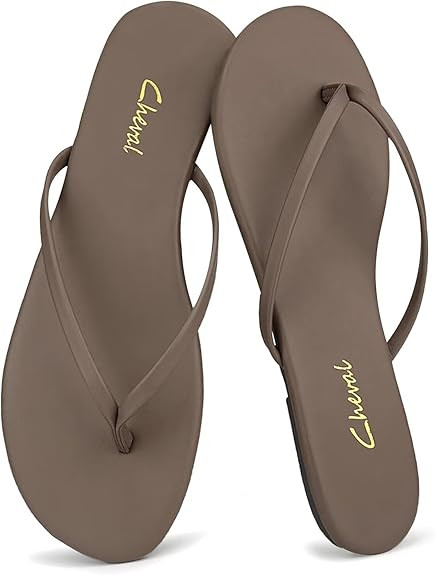 Cheval Flat Leather Flip Flops for Women, Comfortable Dressy Thong Sandals 2026 Summer and Spring... | Amazon (US)