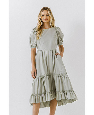 Women's Ruffle Detail Midi Dress | Macys (US)