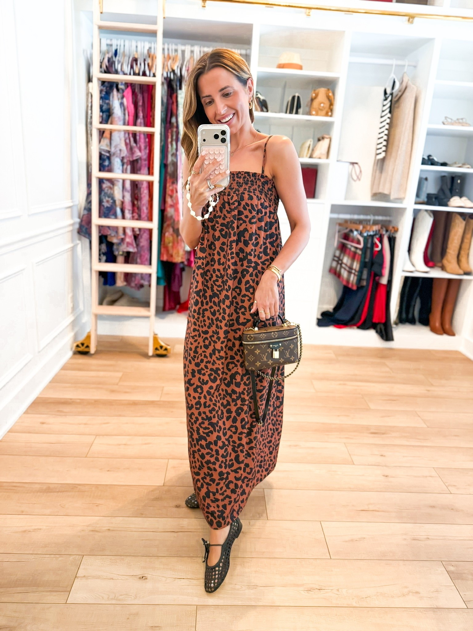 The e cutest little Amazon leopard dress! Wearing XS. Has adjustable straps and pockets! Summer outfit. Summer dress. Leopard maxi dress. Woven ballet flats are TTS. Casual outfit. Elevated casual outfit.

#LTKootd #LTKTravel #LTKPetite