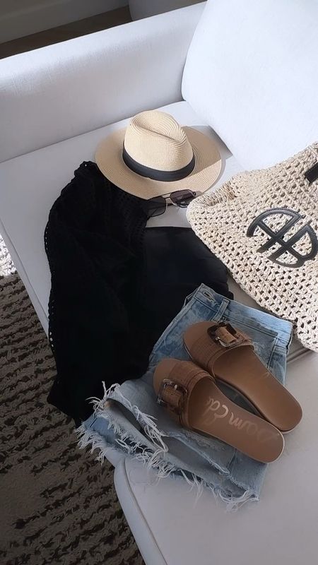 What I wore this weekend…pool day
One piece swimsuit sz 6 
Crochet top one size 
Denim shorts sz 27
Comfy sandals tts
Hat folds up in suitcase with no creasing..best for travel 
#ltkitbag



#LTKStyleTip #LTKTravel #LTKSwim