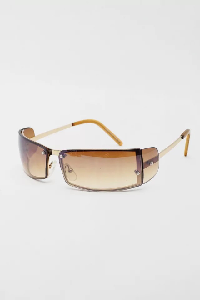 Vintage Rue Rectangle Sunglasses in Black, Women's at Urban Outfitters | Urban Outfitters (US and RoW)