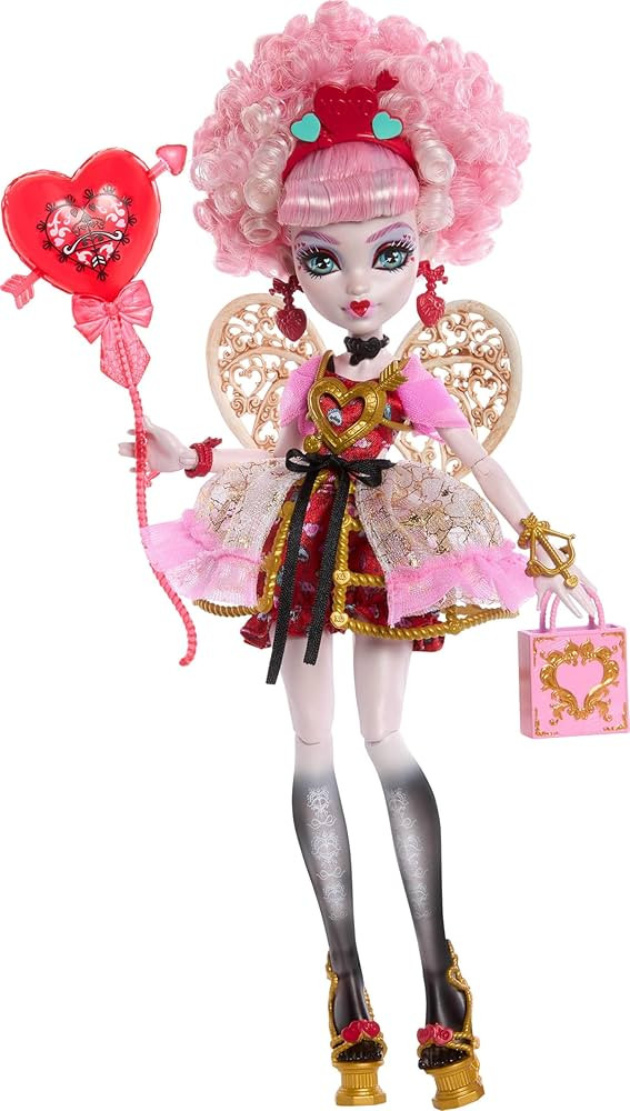 Monster High Scary Sweet Birthday Doll, Cupid Asteria in Pink and Red Party Dress with Themed Acc... | Amazon (CA)
