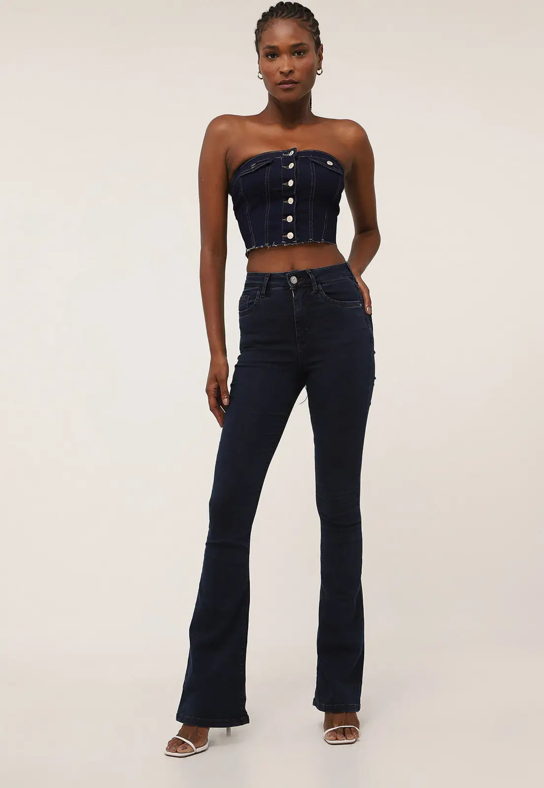 Calça Jeans Lez a Lez Flare Lisa Azul-Marinho | Dafiti (BR)