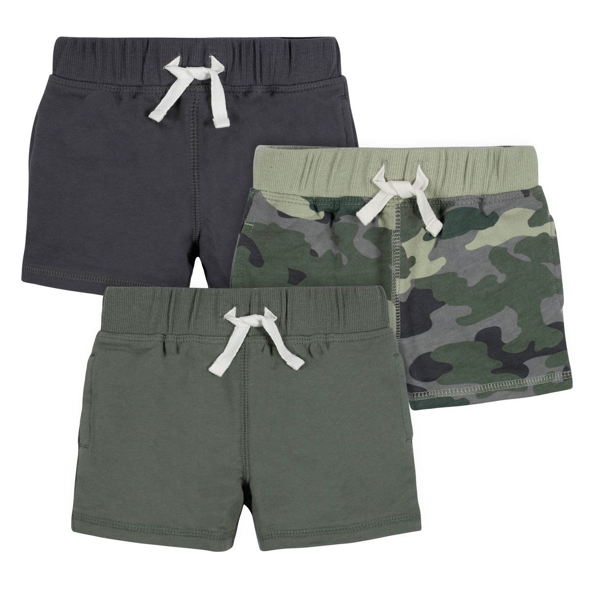 Gerber Baby and Toddler Boys' Pull-On Knit Shorts- 3-Pack | Target