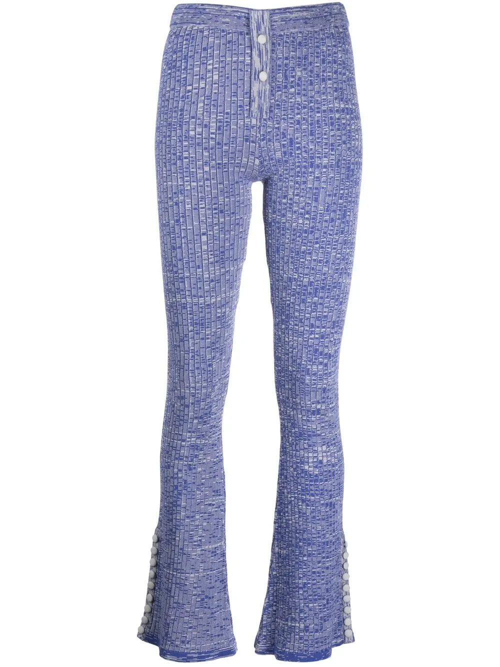 ribbed-knit flared trousers | Farfetch Global