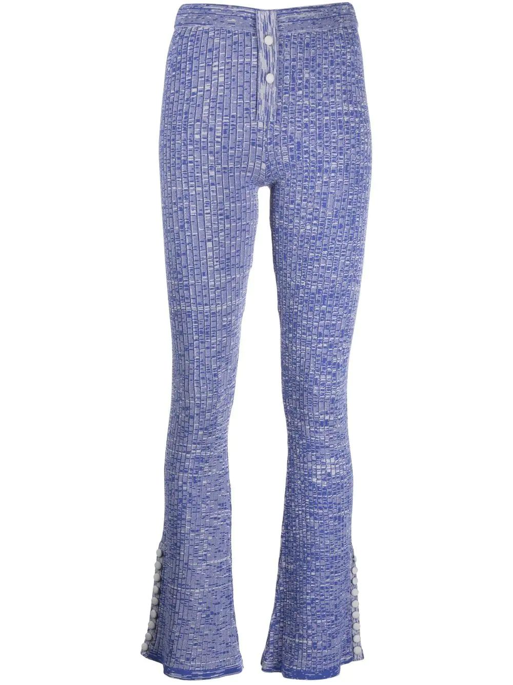 ribbed-knit flared trousers | Farfetch Global