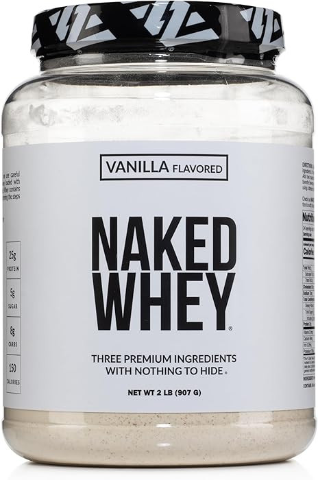 NAKED Whey Vanilla Protein Powder - Only 3 Ingredients - Grass Fed Whey Protein Powder, Vanilla F... | Amazon (US)