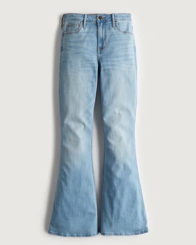 Women's High-Rise Light Wash Flare Jeans | Women's Bottoms | HollisterCo.com | Hollister (US)