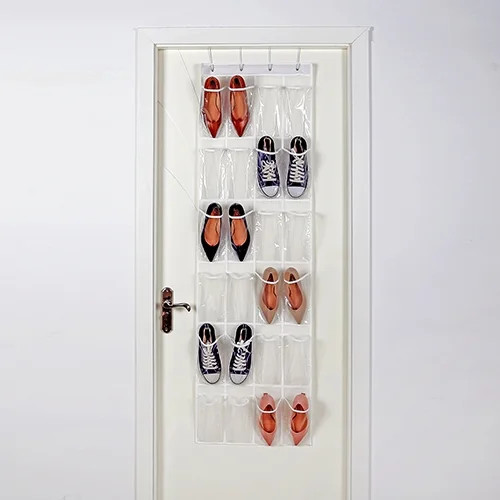 Mainstays 24 Pocket Over the Door Non Woven Closet Shoe Organizer, Arctic White | Walmart (US)