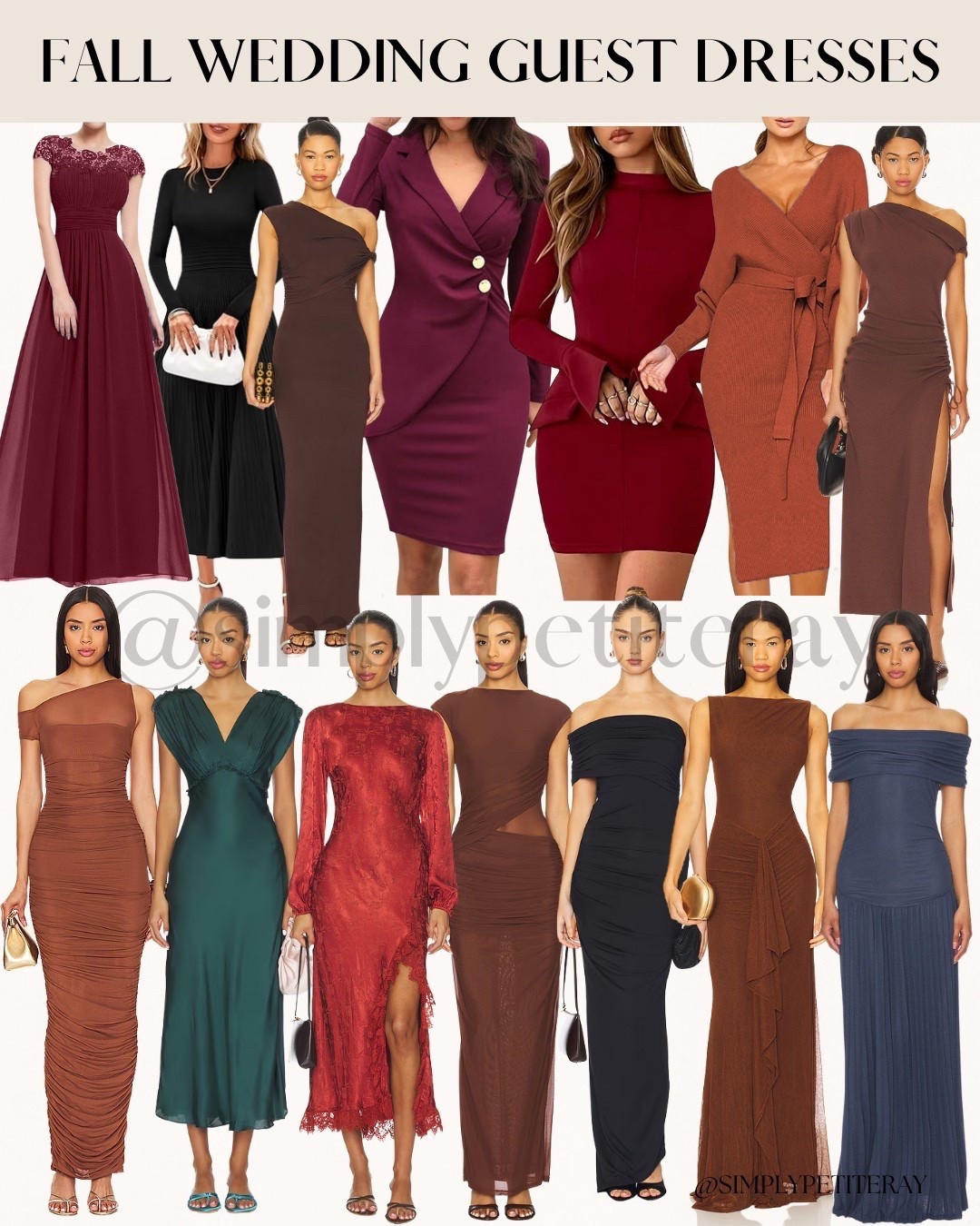 Fall wedding season is here, and these dresses are everything you need for celebrating in style! 🍷
From rich burgundy and chocolate tones to earthy rusts and jewel tones, these wedding guest dresses are perfect for any autumn celebration. Whether you’re looking for a romantic lace gown, a chic one-shoulder silhouette, or a timeless long-sleeve wrap dress, these options strike the perfect balance of elegance and seasonal charm.

Style them with gold accessories, statement earrings, and sleek heels for a polished look that will turn heads while still keeping the spotlight on the bride. ✨👗🍁

⸻

#FallWeddingGuest #WeddingGuestDress #FallWeddingOutfit #WeddingStyleInspo #GuestOfTheWedding #WeddingSeasonLooks #WeddingGuestInspo #AutumnWeddingStyle #FallWeddingGuestStyle #EveningWeddingLook #SpecialOccasionDresses #ElegantWeddingGuest #WeddingFashionInspo #WeddingOutfitInspo #FallStyleGoals #ChicWeddingGuest #WeddingGuestIdeas

#LTKWedding #LTKootd #LTKSeasonal