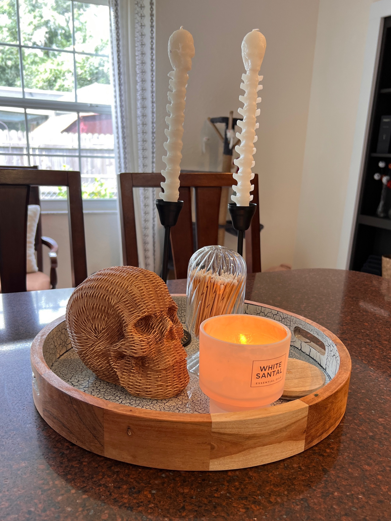 Fall decor wicker skull Halloween decor candle black candleholders anthropology matchbox round tray 

#LTKFindsUnder50 #LTKSeasonal #LTKHome