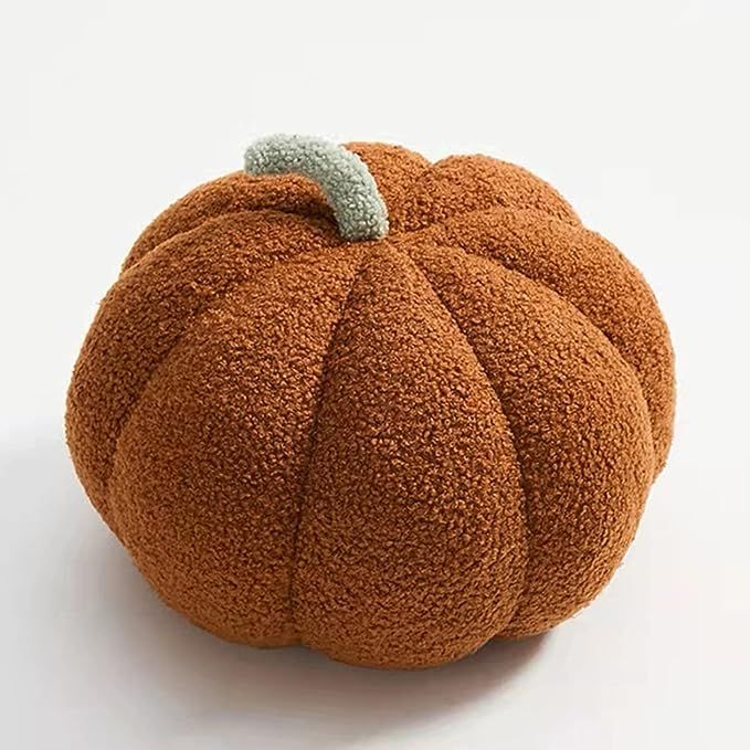 Wadser Fleece Pumpkin Throw Pillow Round Sherpa Pillows Plush Pillow Cushion Room Decor Birthday ... | Amazon (US)