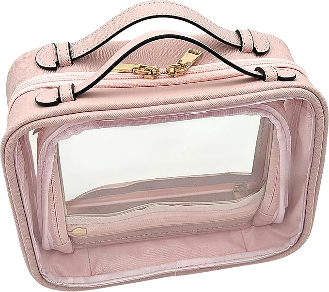 JAZD Clear Makeup Bag Toiletry Bag for Women Cosmetic Case Large Capacity Travel Make Up Bag Orga... | Amazon (US)