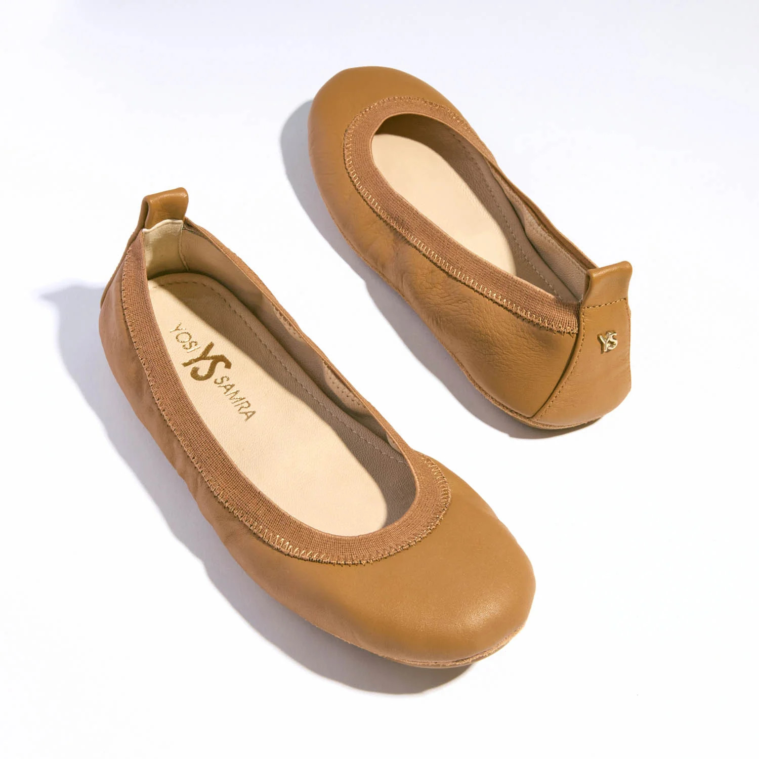 Samara Foldable Ballet Flat in Whiskey Leather | Yosi Samra