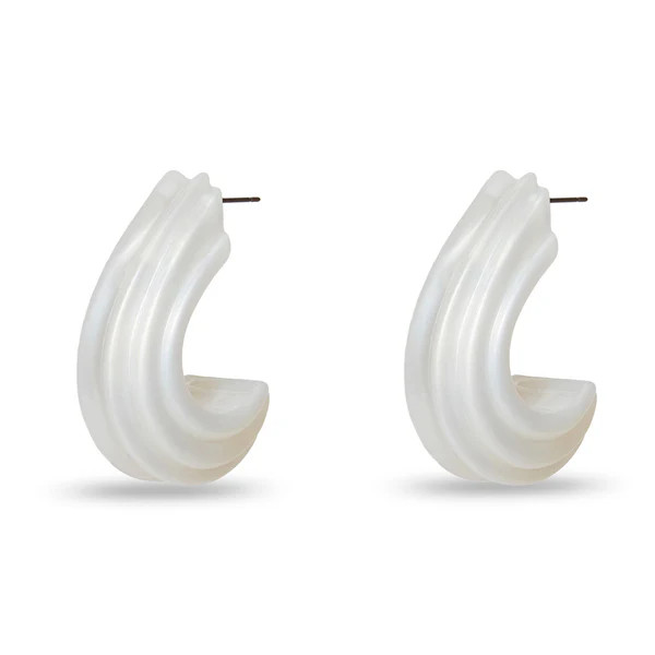 IVORY CURVED CANYON HOOP | LELE SADOUGHI