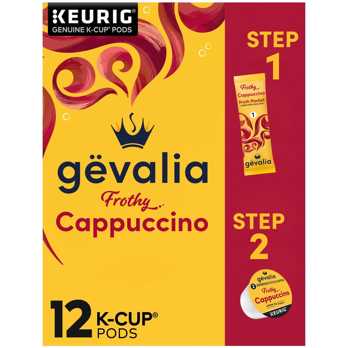 Gevalia Cappuccino Dark Roast Coffee Pods - 12ct | Target
