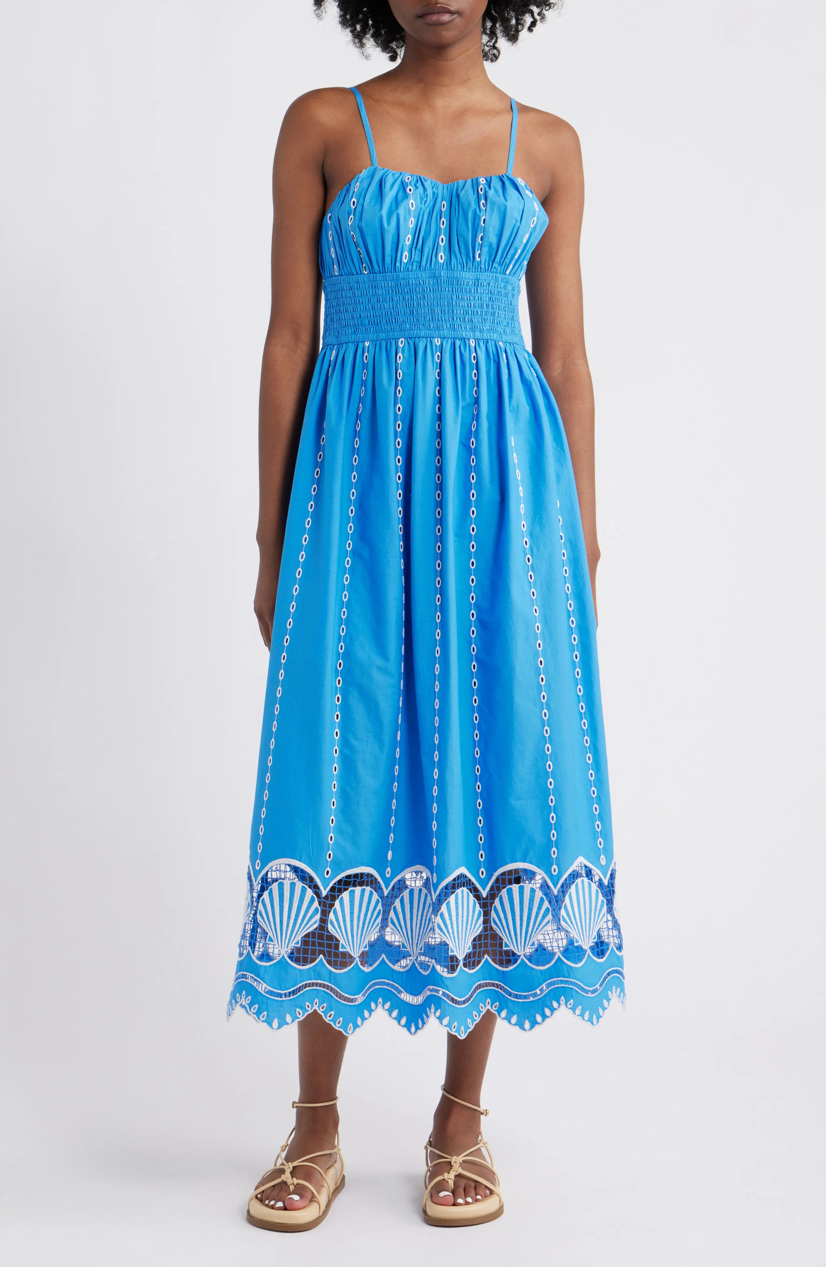 Rails Murano Embroidered Eyelet Cotton Sundress in French Blue at Nordstrom Rack, Size X-Small | Nordstrom Rack