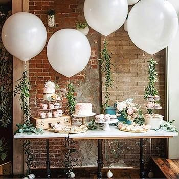 5PCS Big White Balloons Giant 36 Inch Large White Balloons Jumbo White Balloons for Birthday Wedd... | Amazon (US)