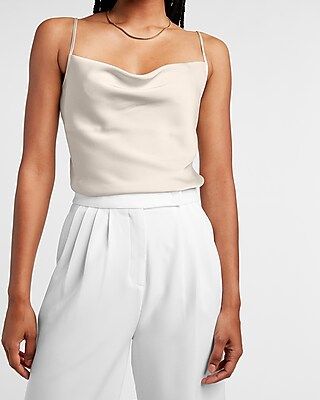 Satin Cowl Neck Cami | Express