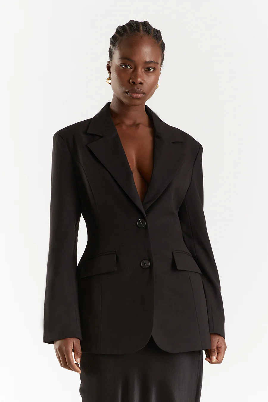 APOLLO BLACK CINCHED BLAZER | DISSH
