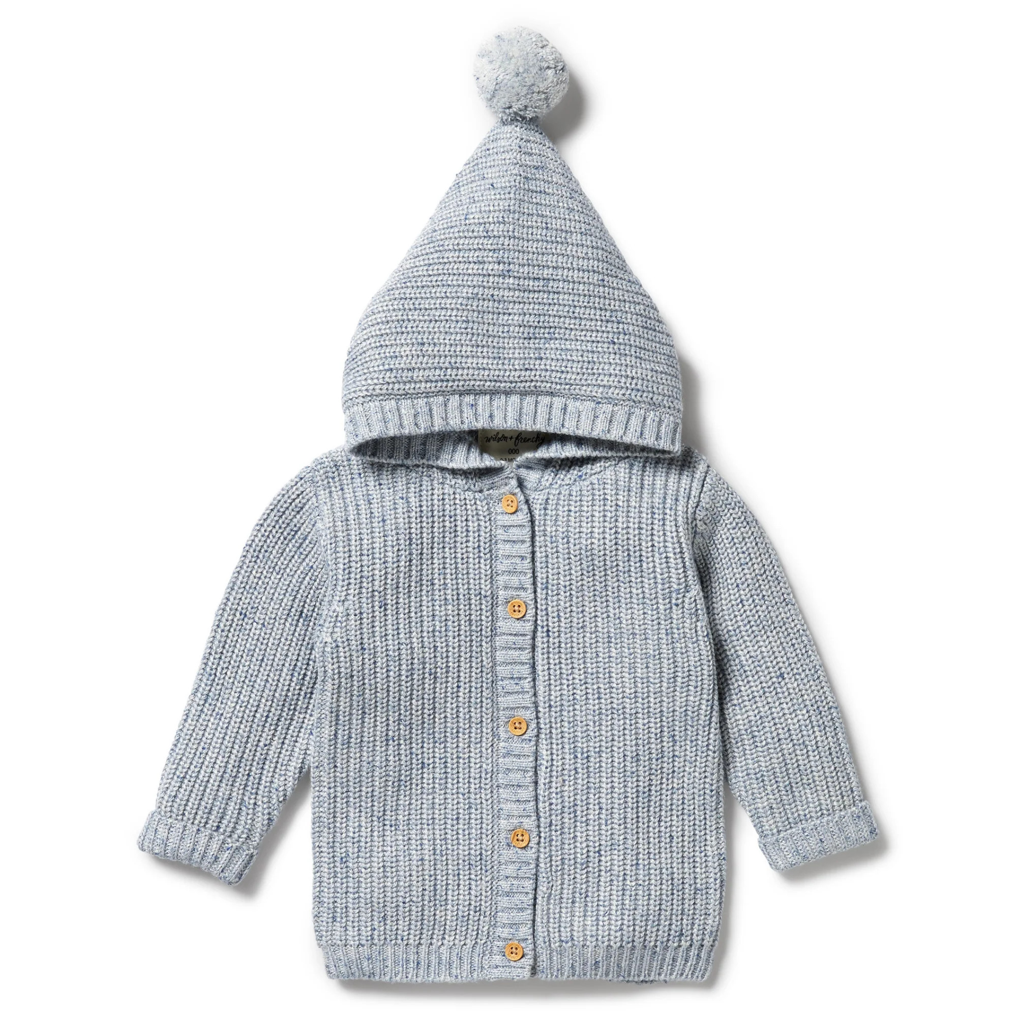 Knitted Jacket, Sky Fleck | SpearmintLOVE