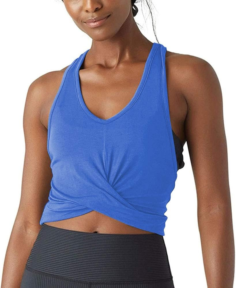 Bestisun Womens Workout Tops Loose Fit Flowy Cropped Tank Tops Athletic Shirts Racerback Crop Top... | Amazon (US)