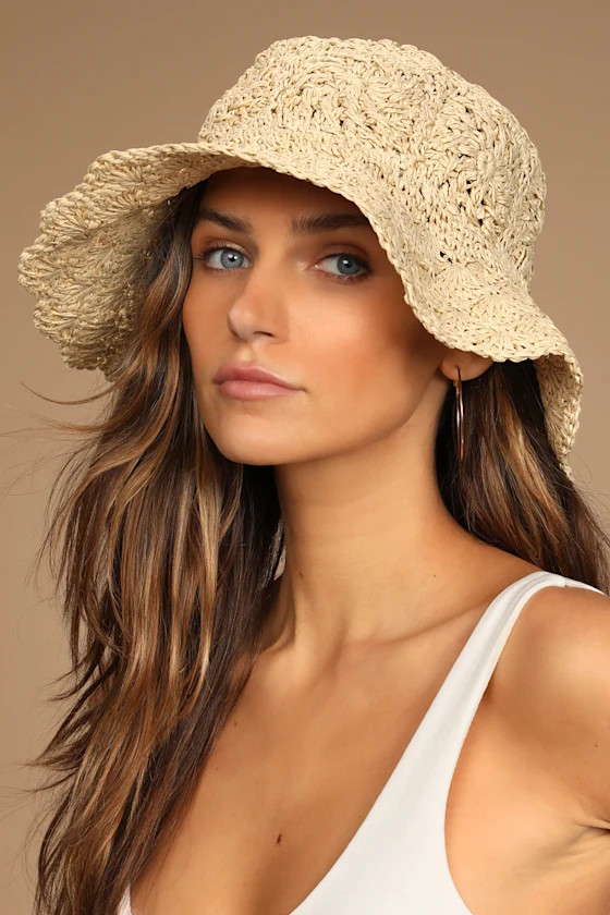Beach Vacation Beige Woven Straw Bucket Hat | Lulus (US)