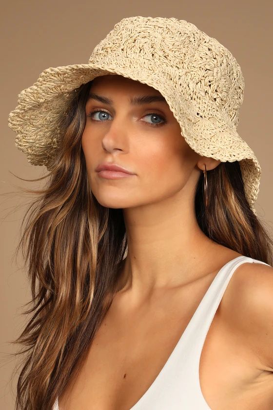 Beach Vacation Beige Woven Straw Bucket Hat | Lulus (US)