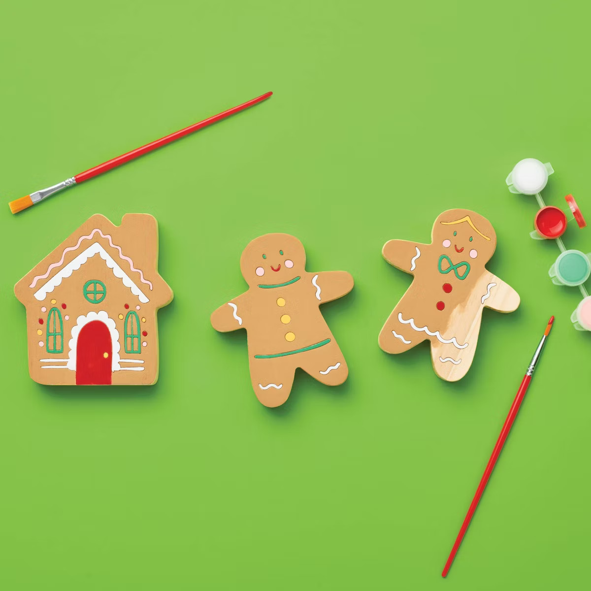 Christmas Craft Paint-Your-Own Wood Gingerbread Characters Kit - Mondo Llama™ | Target