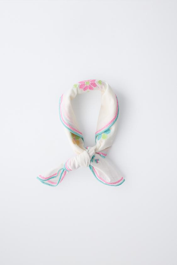 CROSS-STITCH FLORAL BANDANA | Zara US