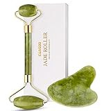 Jade Roller for Face, Jade Roller and Gua Sha Set, EUASOO 100% Real Natural Beauty Jade Facial Roller Massage Tool for Face Eyes Neck Body – Anti Aging Beauty Treatment | Amazon (US)