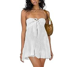 Thopavenoir Women Y2k Strapless Tube Dress Bodycon Backless Going Out A-line Mini Dresses 2023 Su... | Amazon (US)