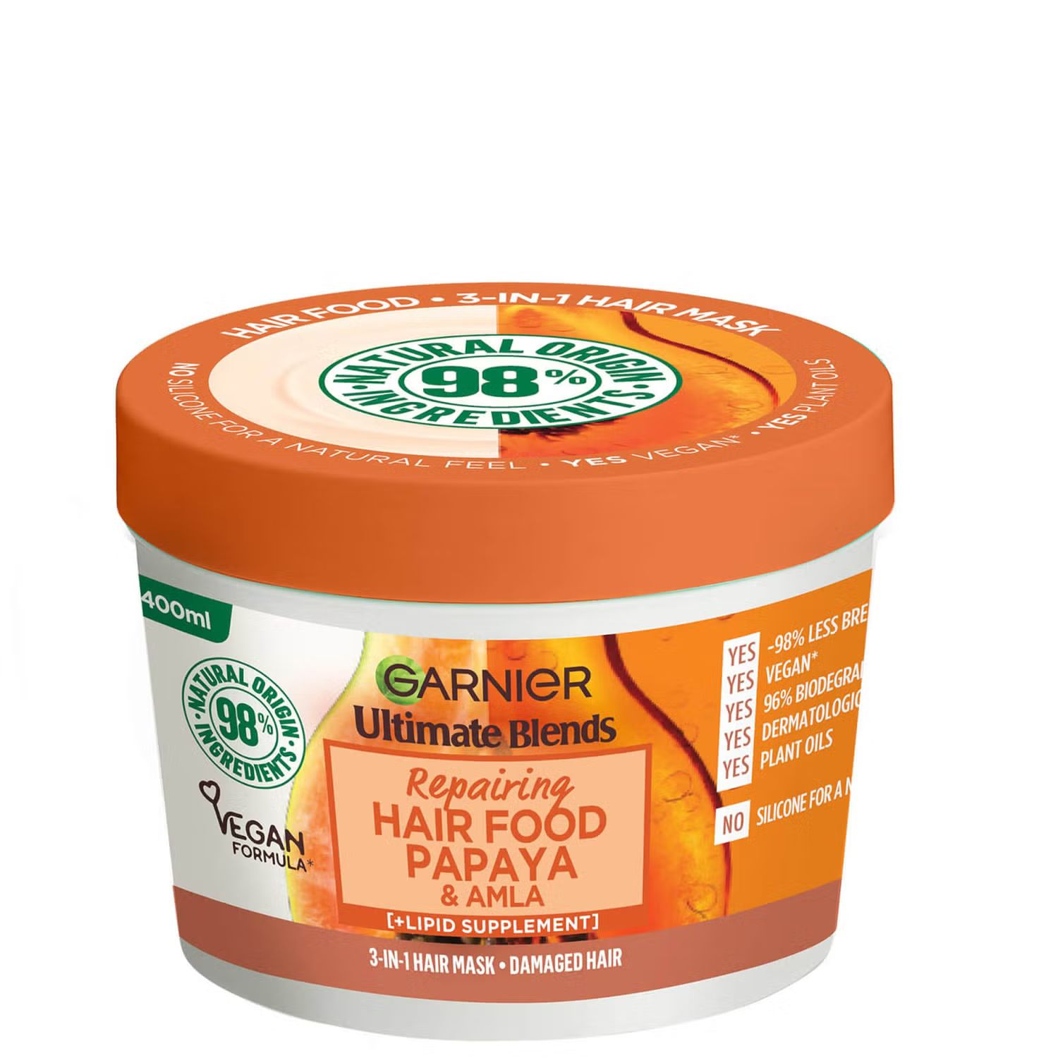 Garnier Ultimate Blends Hair Food Papaya 3-in-1 Damaged Hair Mask Treatment 390ml | Look Fantastic (UK)