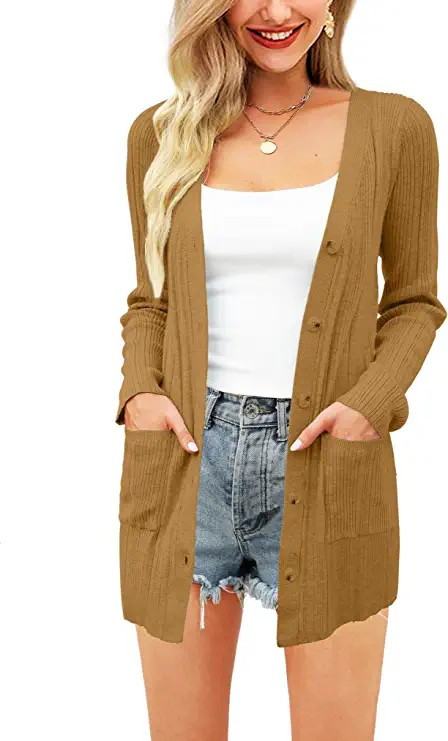 SPESLOOK Women's Long Sleeve Open Front Lightweight Knit Cardigan Sweaters Button Casual Soft Car... | Amazon (US)