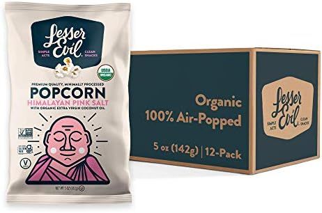 Lesserevil Organic Popcorn, Salt (00124371), Himalayan-Pink-Salt, 5 Ounce (Pack of 12), 60 Ounce | Amazon (US)
