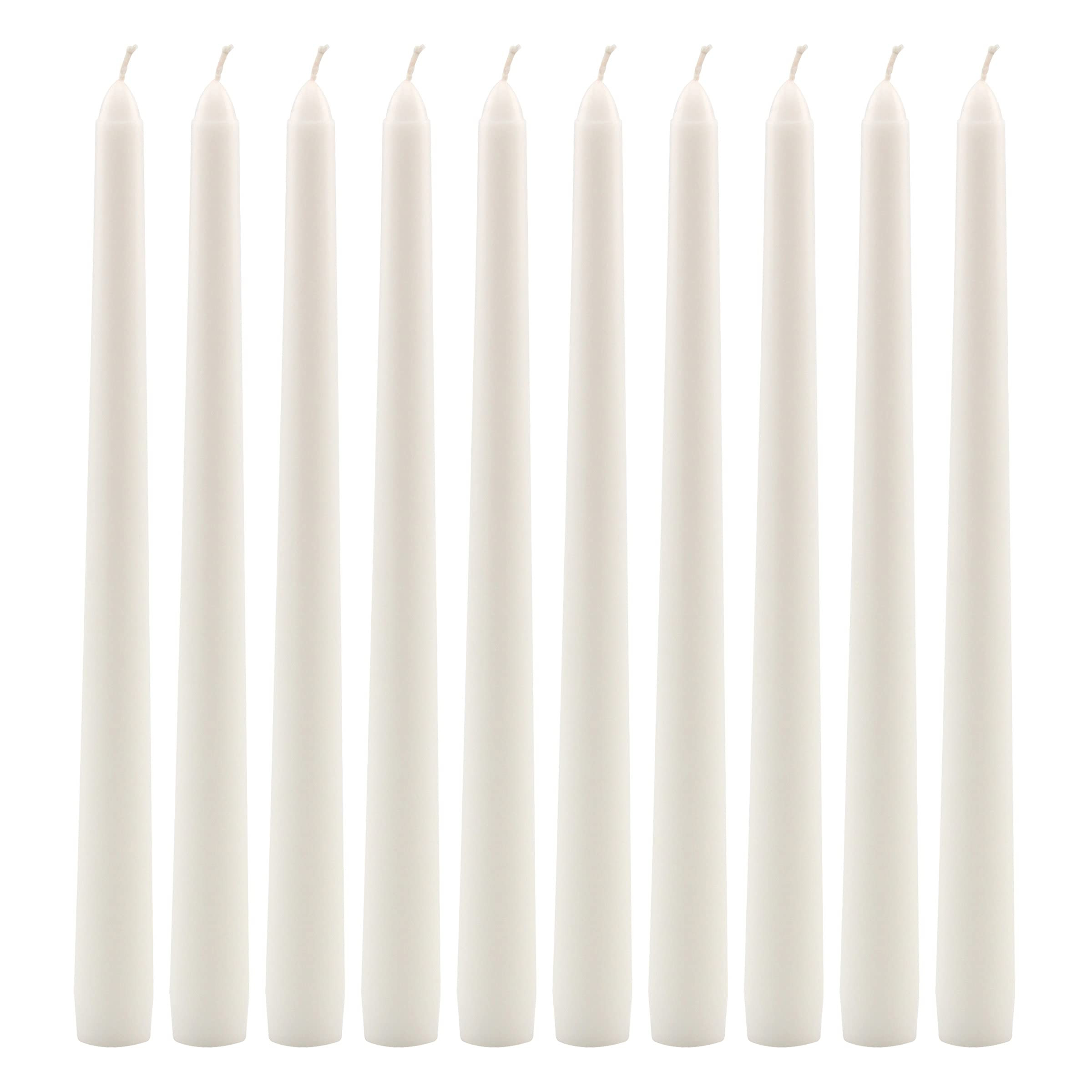 Stonebriar Tall 10" White Unscented 10 Count Taper Candles, 7 Hour Burn Time | Amazon (US)