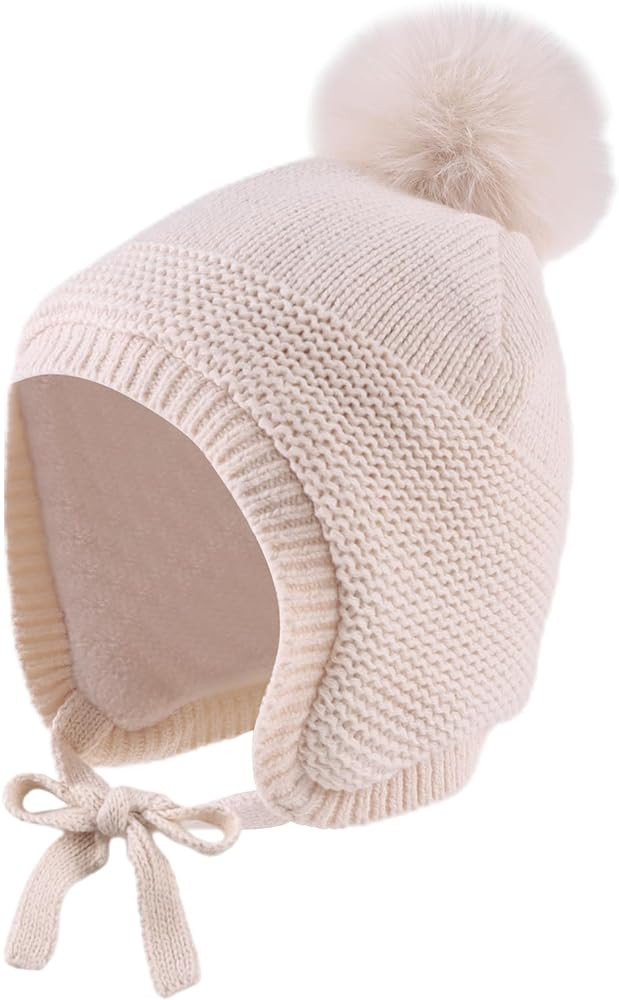JANGANNSA Basic Winter Baby Boys Beanie Pompom Knitted Girls Hat Kids Earflap Beanies Warm Infant... | Amazon (US)